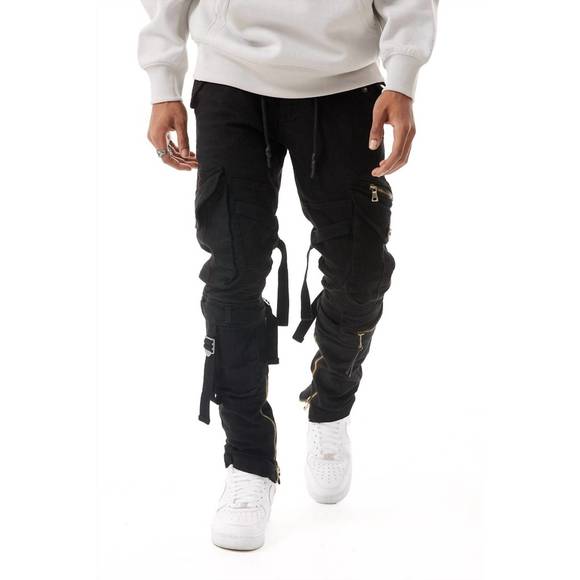 NEW JORDAN CRAIG ross brighton cargo pants in black